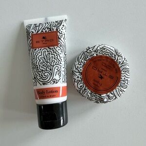 ETRO Milano Body Lotion & Soap Set - White  with Terracotta Accents